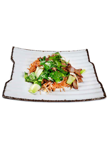 Pâtes de riz (nouilles) sautées au porc laqué