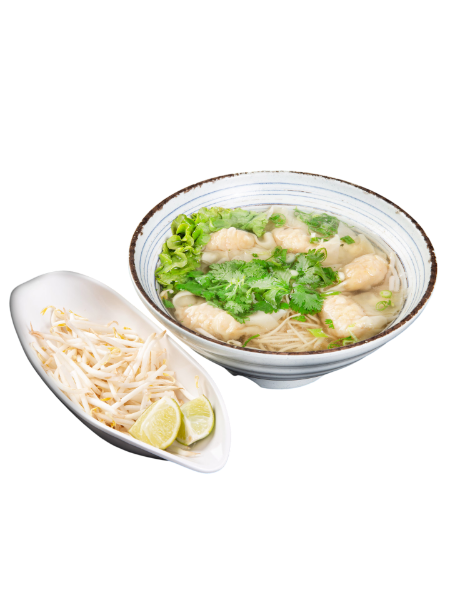 Soupe de raviolis aux crevettes (nouilles)