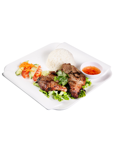 Riz aux côtes de porc grillé à la citronnelle