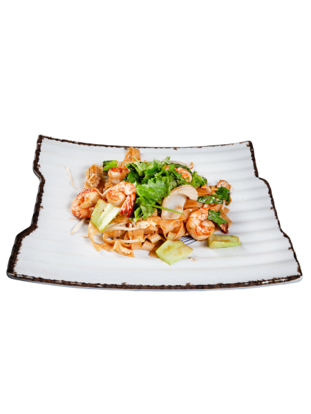 Pâtes de riz (nouilles) sautées aux fruits de mer