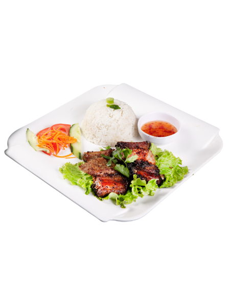 Riz au travers de porc grillé