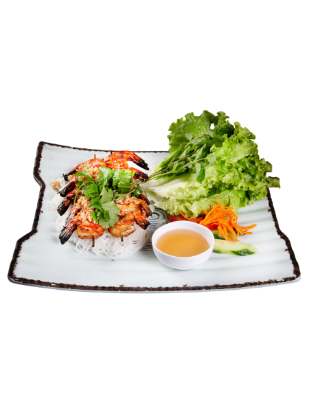 Brochettes de crevette aux vermicelles (ou riz)