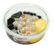 Taro ball + budino+ grass jelly + tapioca+fagioli rossi + latte/milk tea