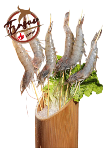 Brochetas de camarones