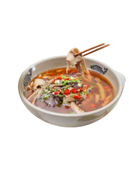 Assorted entrails in fiery sauce