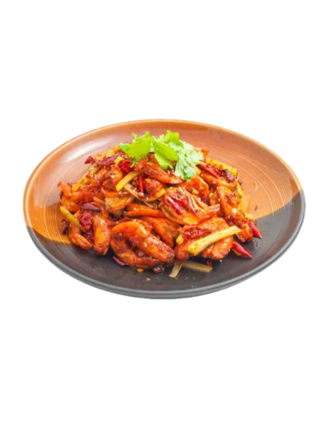 Fried shrimps in special sauce