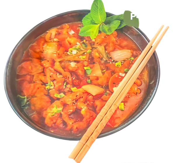 P4. Poulet sauce caramel