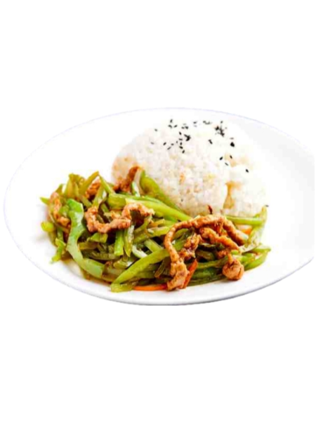 Fried pork with chilli peppers