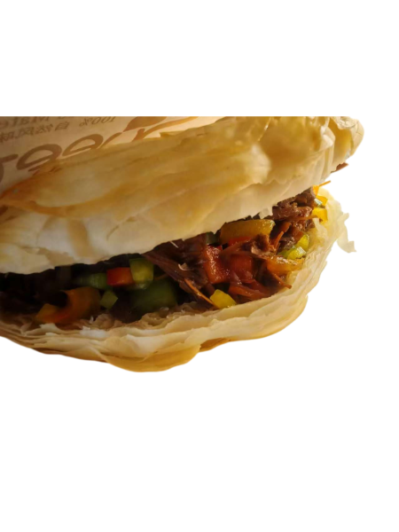 40. Panino cinese con manzo brasato e peperoni freschi