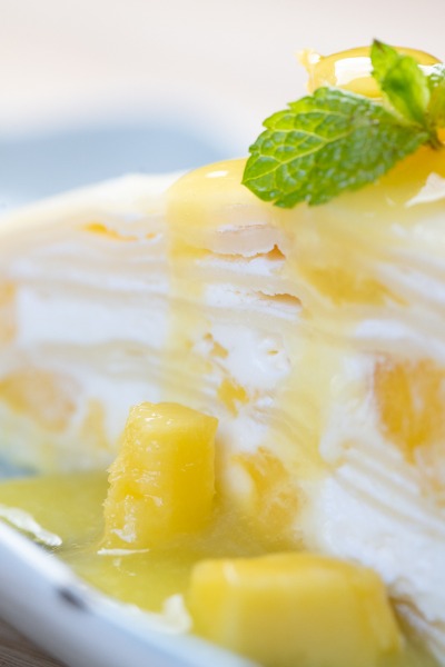 Mille-crêpes à la mangue 