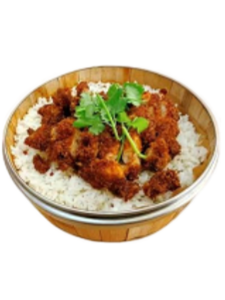 RIZ POULET PANÉ CROUSTILLANT 香酥鸡排盖浇饭