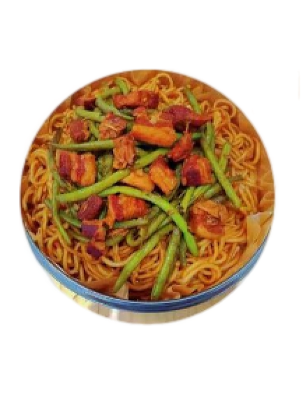 NOUILLES VAPEUR PORC BRAISÉ AUX HARICOTS VERTS 红烧肉炖四季豆焖面