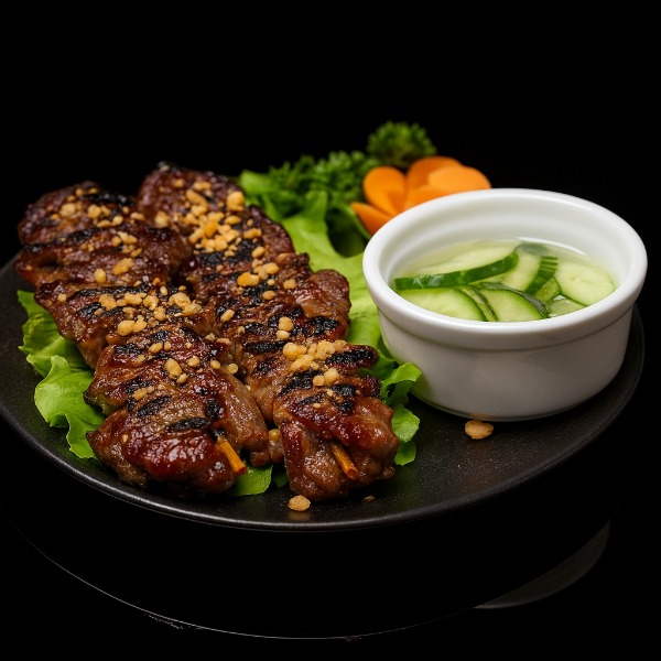 43. Brochettes de boeuf grillé