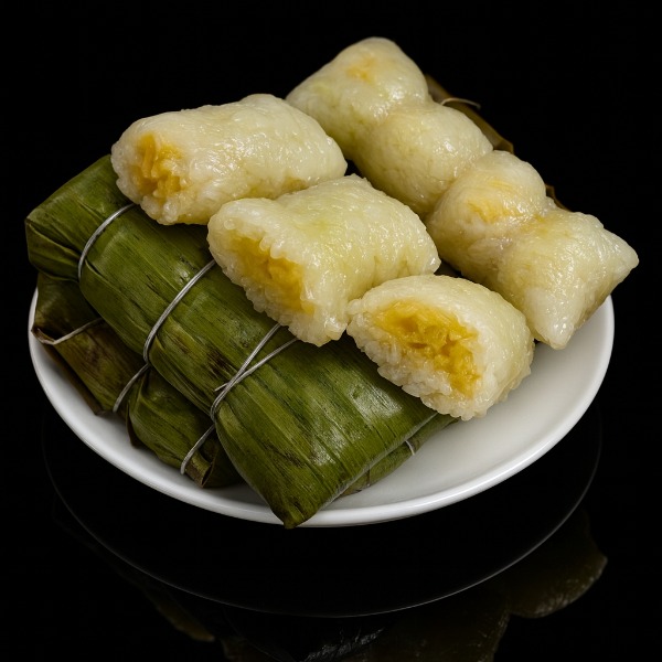 DE2. Riz gluant à la banane cuit à la vapeur