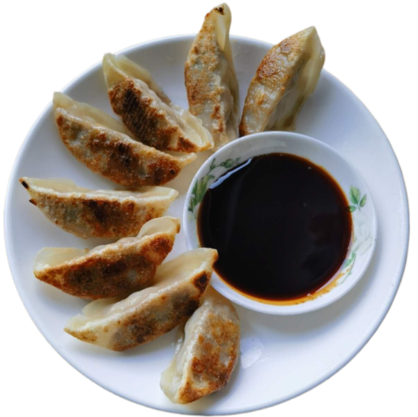 25. Gebraten Gyoza Geb. Teigtaschen mit Hühnerfeischfullung