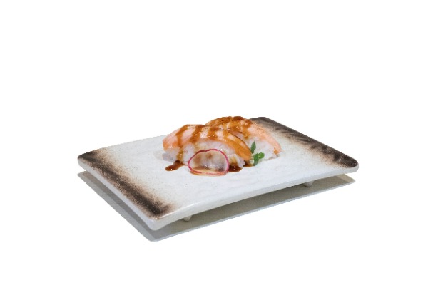 SU1-1. Sushi saumon flambé (2 pièces)