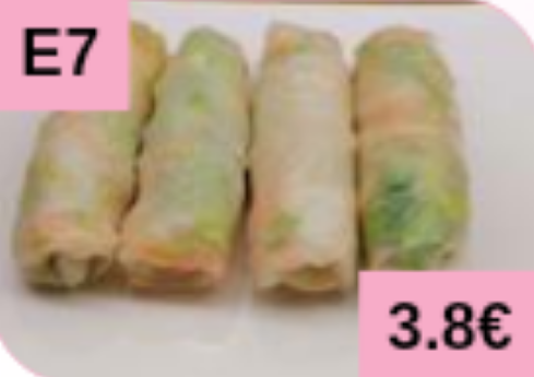 E7. Rouleaux de printemps au poulet