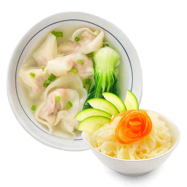 MENU SP8. Soupe de raviolis aux crevettes