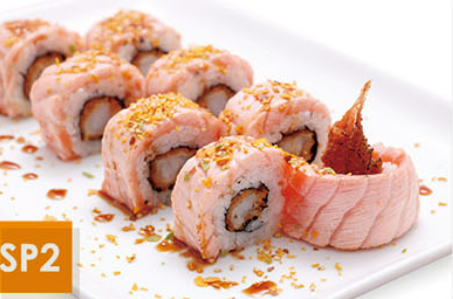 P2. Maki saumon mi-cuit tempura 8pcs