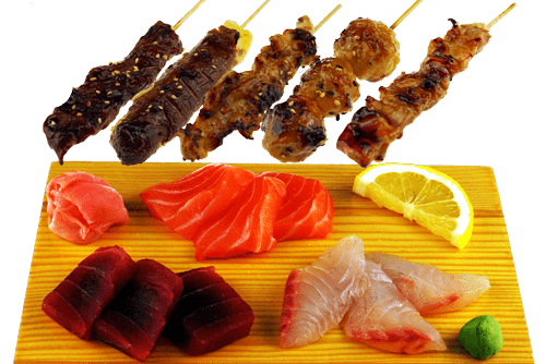 MB8. 5 Brochettes et 9 sashimi