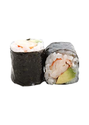 611. Ebi avocat maki (crevette, avocat, mayo)