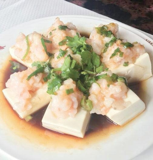 122. Tofu farci aux crevettes à la vapeur