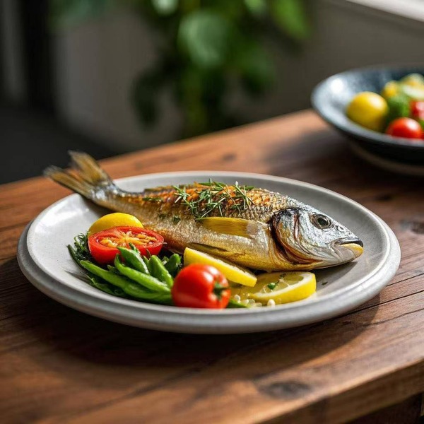 Ita25. Grilled sea bream with grilled vegetables