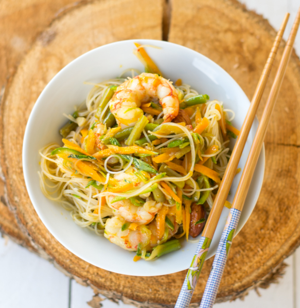 ch22. Rice noodles with king prawns