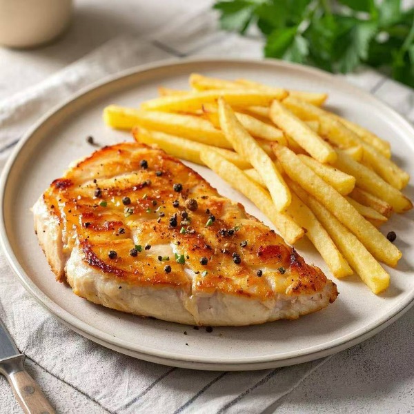 Ita20. Chicken fillet with French fries