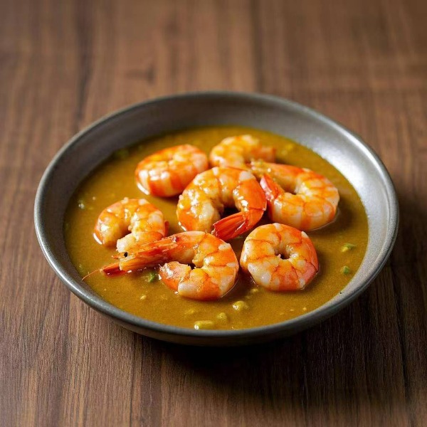 ch54. Prawns with curry, onions, and peppers