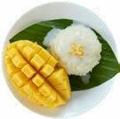 D1. Sweet sticky rice with coconut milk and mango