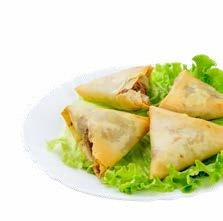 E5. Curried beef samosas