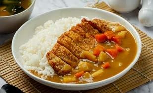 P4. Katsu curry (breaded chicken and vegetables with Japanese curry rice)