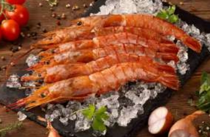 1041. Gamberoni con funghi e bambù