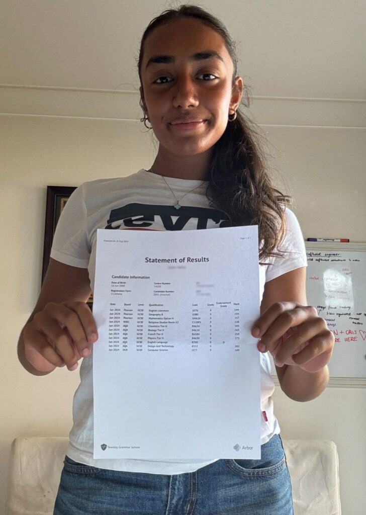 GCSE Results Day 2024, Neha J