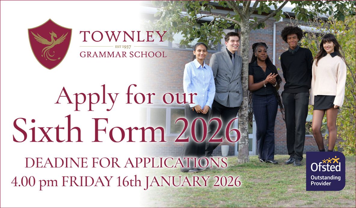 Townley Grammar School-Sixth-Form 2026 Online Applications - Deadline for applications 16.01.26