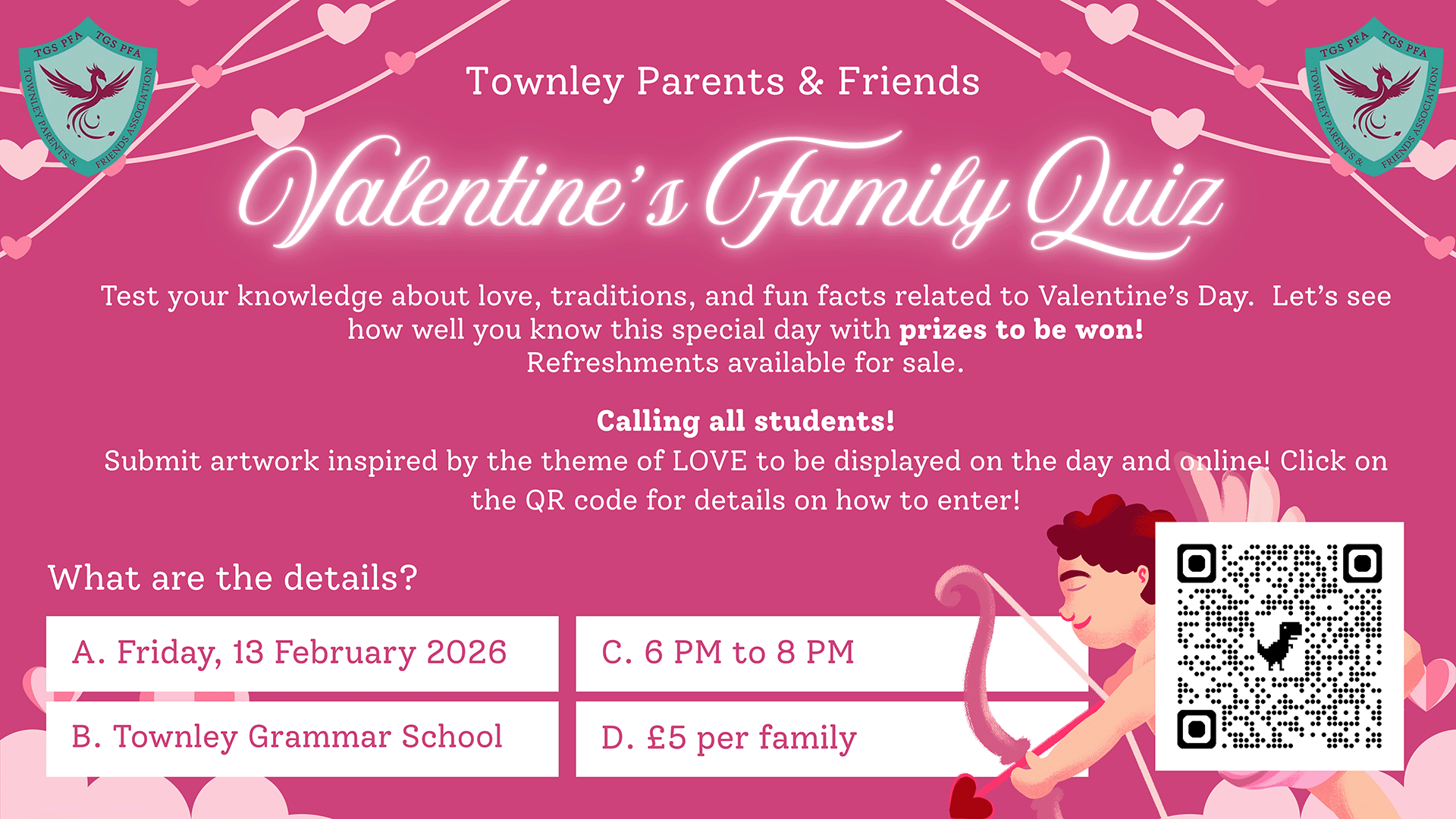 Valentines Day Quiz, Friday 13th February 2026