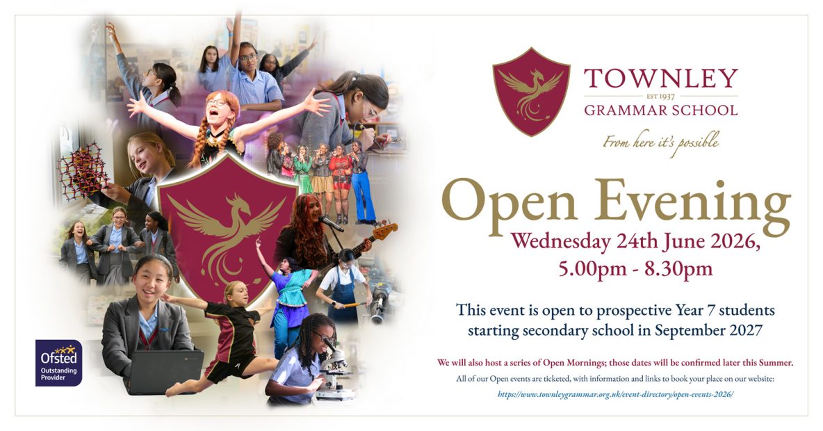 Townley Grammar Open Evening Wednesday 24th June 2026