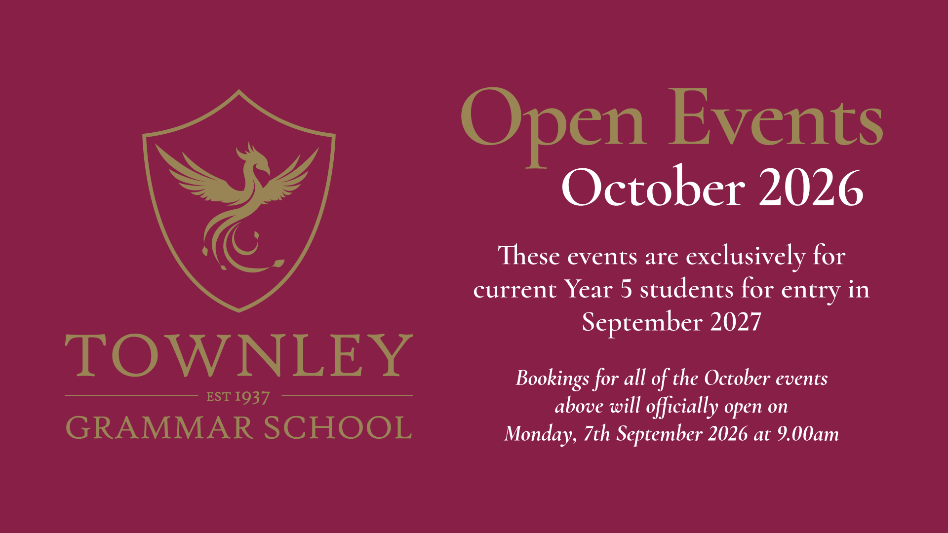 Featured Image for “Year 7 Open Events October 2026”
