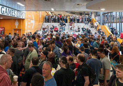 A18 Home Page Crowds Hall 1 Entrance Queue UK Games Expo 2019.jpg