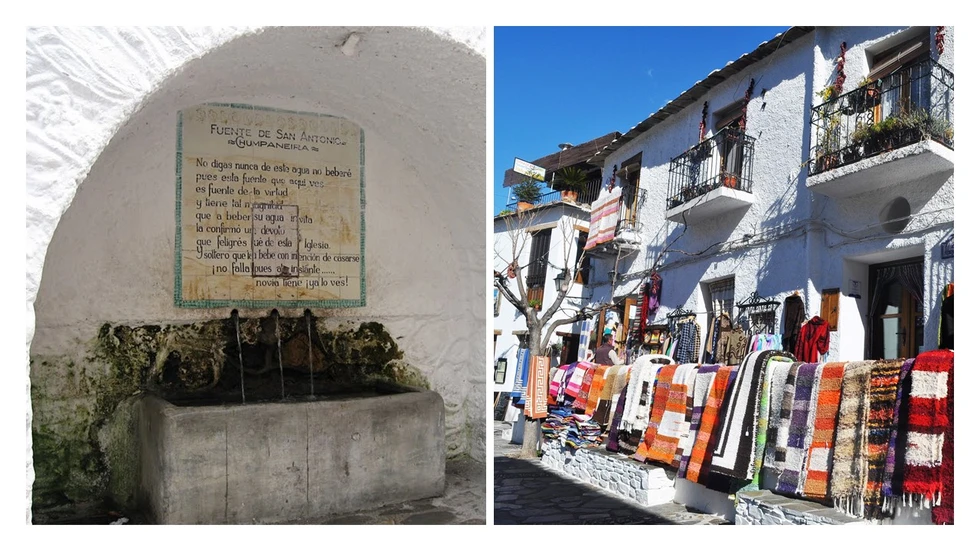 Pampaneira y una fuente con leyenda...