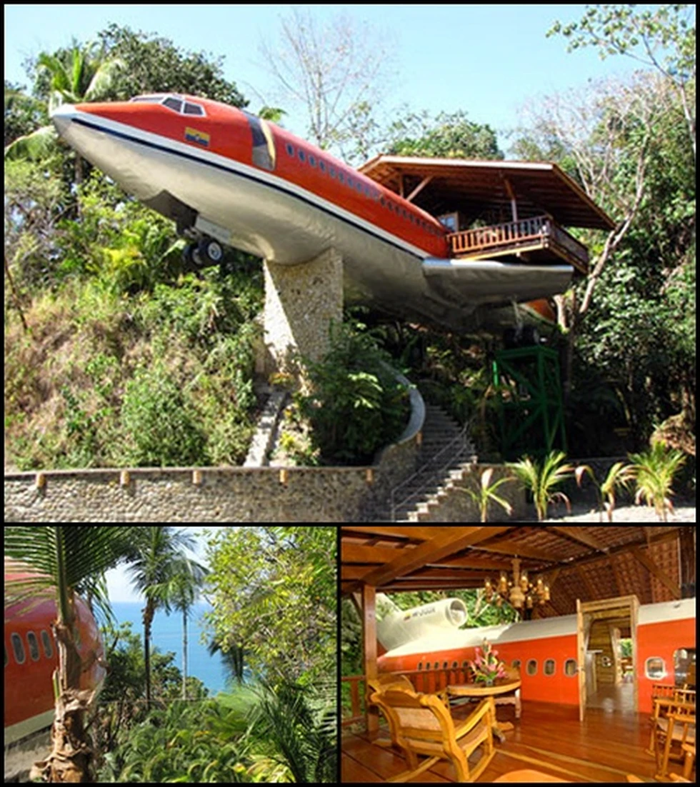 Una Suite de hotel en el interior de una avión...
