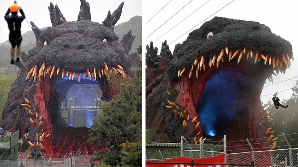 El Parque Temático de la "tirolina de Godzilla"