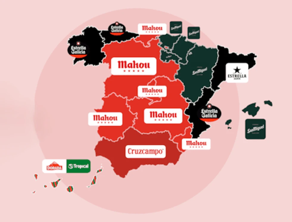 Las cervezas preferidas de los españoles en cada comunidad autónoma