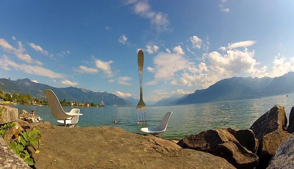 El tenedor de Vevey (Suiza)