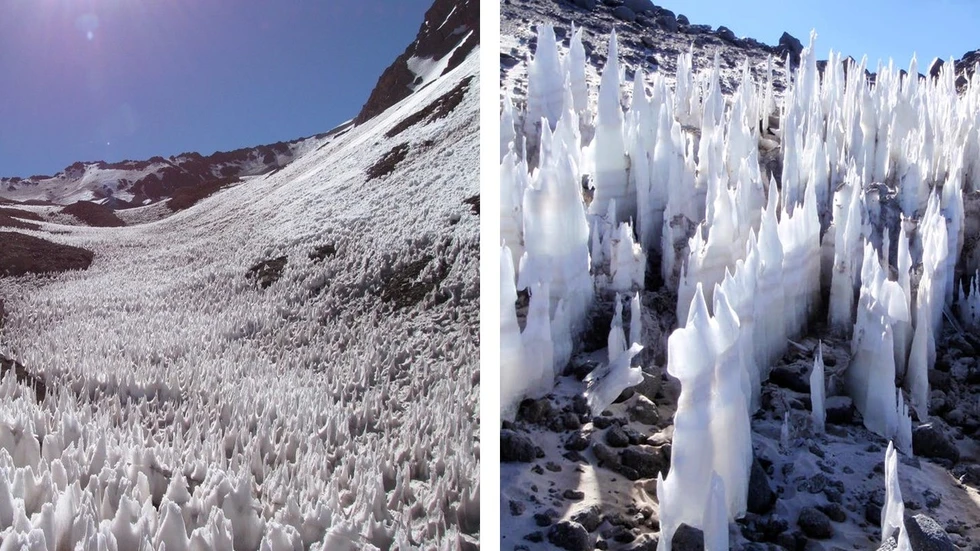 Los penitentes, las impresionantes "dagas" de hielo...