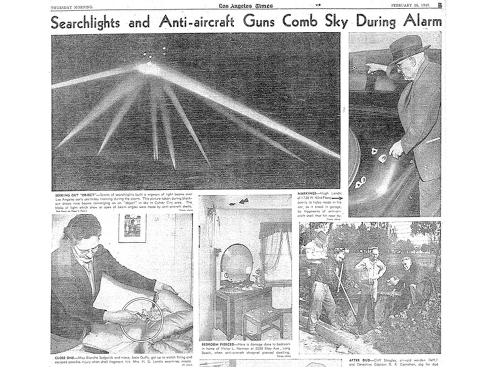 El "ataque fantasma" sucedido en Los Ángeles en 1942
