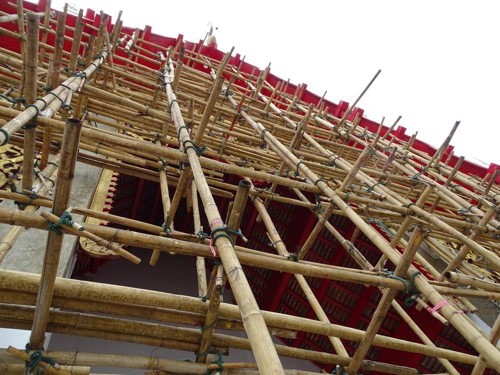 Andamios de bambú...