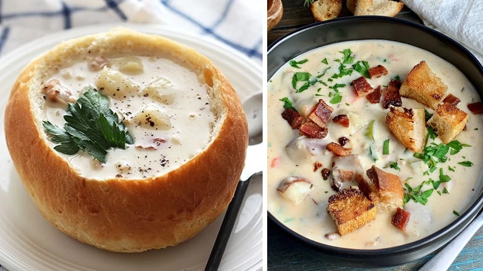 Clam chowder, una típica receta estadounidense