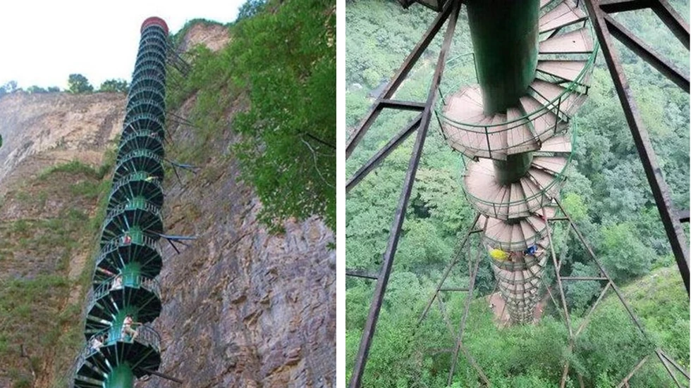 Las escaleras más altas de Asia, y son aterradoras...